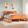vidaXL Bookcase Bed without Mattress Wax Brown 150x200 cm King Solid Wood Pine