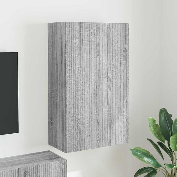 vidaXL TV Wall Cabinet Grey Sonoma 59.5 x 31 x 100 cm Engineered Wood