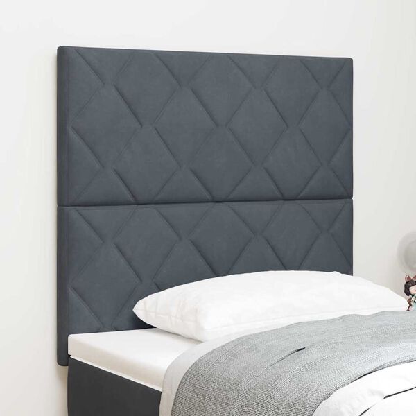 vidaXL LED Headboard with Headboard Dark Grey 100 cm Faux Leather