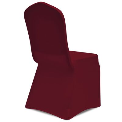 vidaXL Chair Cover Stretch Burgundy 24 pcs