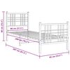 vidaXL Metal Bed Frame without Mattress with Footboard Black 80x200cm