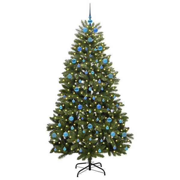 vidaXL Artificial Christmas Tree Green 210 cm PVC and Metal