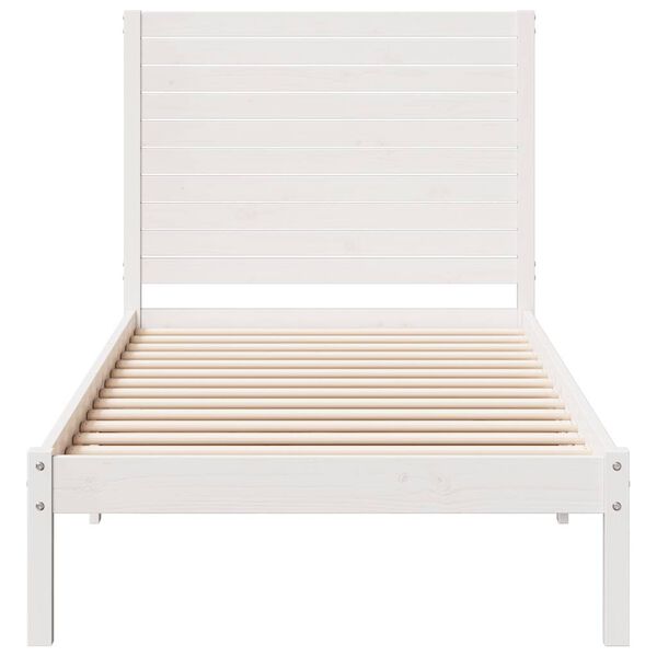 vidaXL Extra Long Bed Frame without Mattress White 90x220 cm Solid Wood