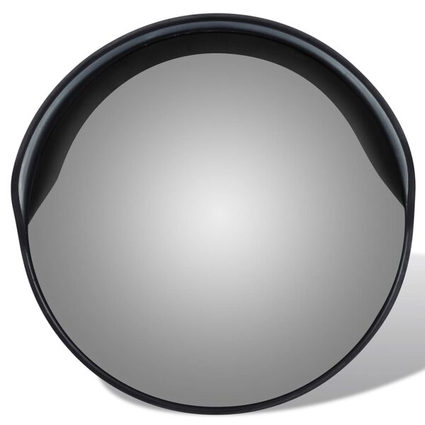 vidaXL Convex Traffic Mirror PC Plastic Black 30 cm Outdoor