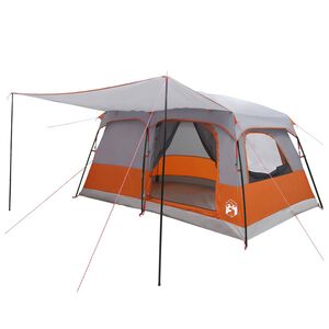 vidaXL Family Tent 10-Person Grey and Orange Polyester and Steel