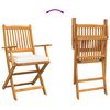 vidaXL Folding Chair 8 pcs White 49 x 57.5 x 92cm Solid Acacia wood