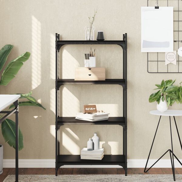 vidaXL Bookcase 4-Tier Black 60x30x120 cm Engineered Wood