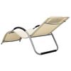 vidaXL Sun Loungers Textilene 2 pcs Cream and Grey