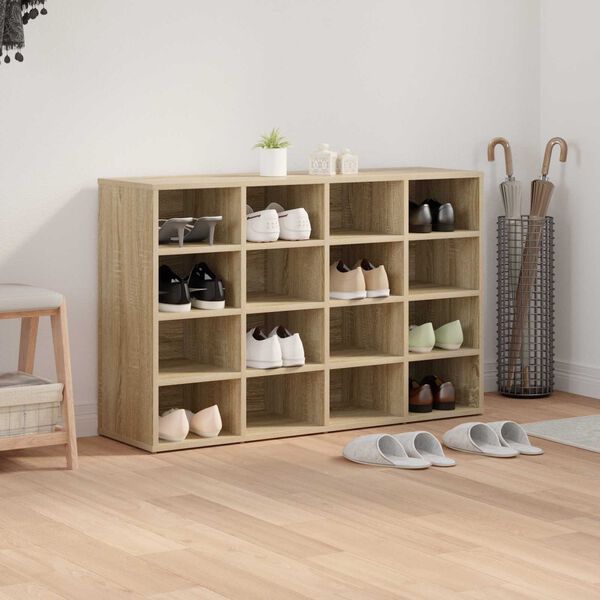 vidaXL Shoe Cabinet Sonoma Oak 103 x 30 x 67 cm Engineered Wood