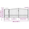 vidaXL Garden Fence Gate Woerden with Spear Top 5x1.95 m Black