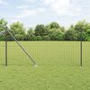 vidaXL Fence with Post Grey 1 x 25 m Steel and PVC