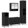 vidaXL Bathroom Furniture Set 4 pcs Black Oak Engineered Wood