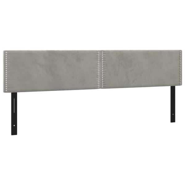 vidaXL Headboards 2 pcs Light Grey 90x5x78/88 cm Velvet