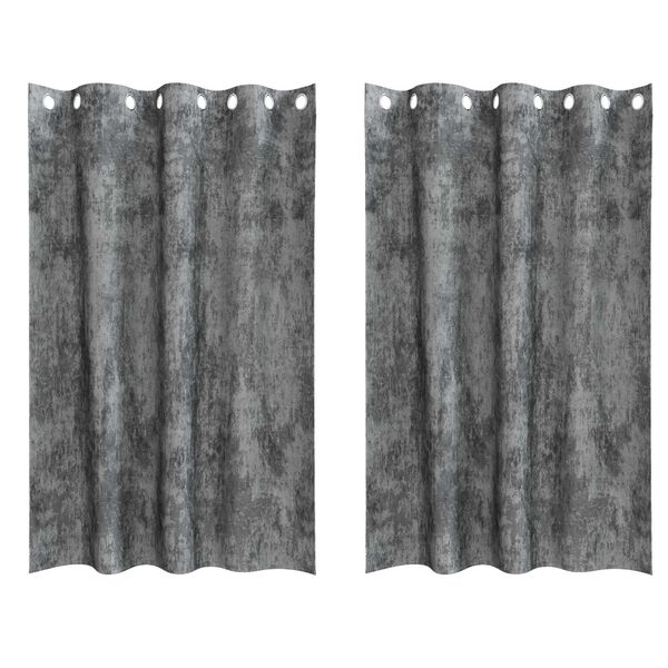 vidaXL Velvet Curtains with Curtains 2 pcs Grey 175 x 140 cm Velvet