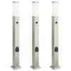 vidaXL Bollard Lights with Sensor&Outlet 3 pcs 80 cm Stainless Steel IP44