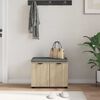 vidaXL Hall Bench with Cushion with Storage Sonoma Oak 60 x 38 x 46 cm