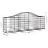vidaXL Arched Gabion Baskets 15 pcs 200x30x60/80 cm Galvanised Iron