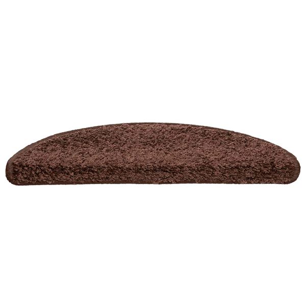 vidaXL Stair Mats 20 pcs 56x17x3 cm Brown Half Round