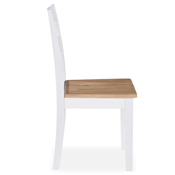 vidaXL Dining Chairs 6 pcs White Solid Rubber Wood