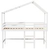 vidaXL Loft Bed with Ladder and Roof without Mattress White 80x200 cm