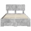 vidaXL Bed Frame Concrete Grey 120 x 190 cm Engineered Wood