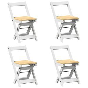vidaXL Dining Chairs Foldable 4 pcs Corona White Solid Wood Pine