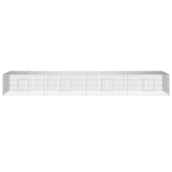 vidaXL 4-Panel Rabbit Cage 433x109x54 cm Galvanised Iron