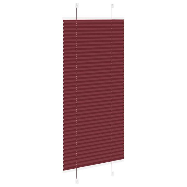 vidaXL Pleated Blind Bordeaux Red 55x100 cm Fabric Width 54.4 cm Polyester