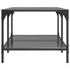 vidaXL Coffee Table with Black Glass Top 98.5x50x40 cm Steel