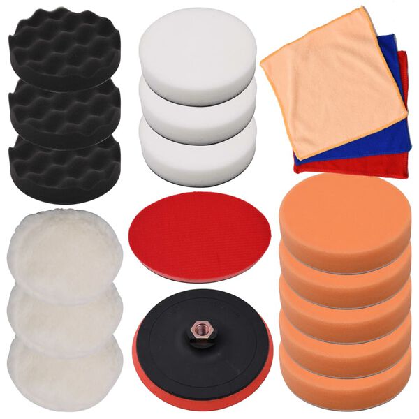 vidaXL 18 Piece Polishing Pad Set 150 mm