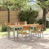 vidaXL Garden Dining Set 5 pcs Grey Solid Acacia Wood
