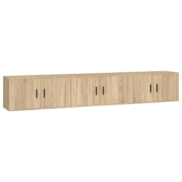 vidaXL Wall-mounted TV Cabinets 3 pcs Sonoma Oak 80x34.5x40 cm