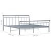 vidaXL Bed Frame without Mattress Grey Metal 180x200 cm Super King