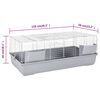 vidaXL Small Animal Cage Grey 118x59x46 cm Polypropylene and Metal