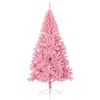vidaXL Artificial Half Christmas Tree with Stand Pink 210 cm PVC