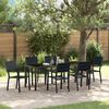 vidaXL Garden Dining Set 7 pcs Black Powder-Coated Steel