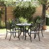 vidaXL Garden Dining Set 5 pcs Black 90 x 90 x 75 cm Cast Aluminium