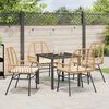 vidaXL Garden Dining Set 5 pcs Brown Poly Rattan
