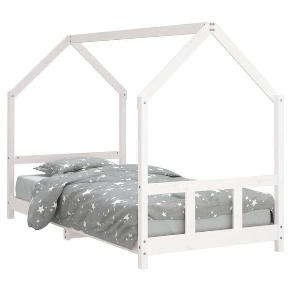 vidaXL Kids Bed Frame White 90x200 cm Solid Wood Pine