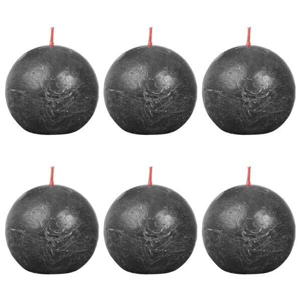Bolsius Rustic Ball Candles Shine 6 pcs 76x71 mm Stormy Grey
