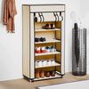 vidaXL Shoe Cabinet with Cover Cream 58x28x106 cm Fabric