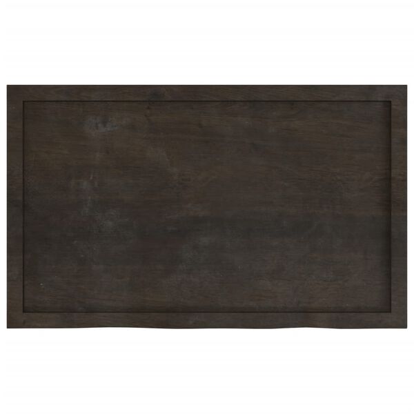 vidaXL Table Top Dark Brown 100x60x(2-4) cm Treated Solid Wood Oak