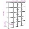 vidaXL Storage Cube Organiser with 20 Cubes and Hanging Rods PP