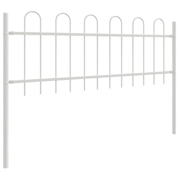 vidaXL Garden Fence 4 pcs White 6.8 x 0.6 m Powder-coated Steel