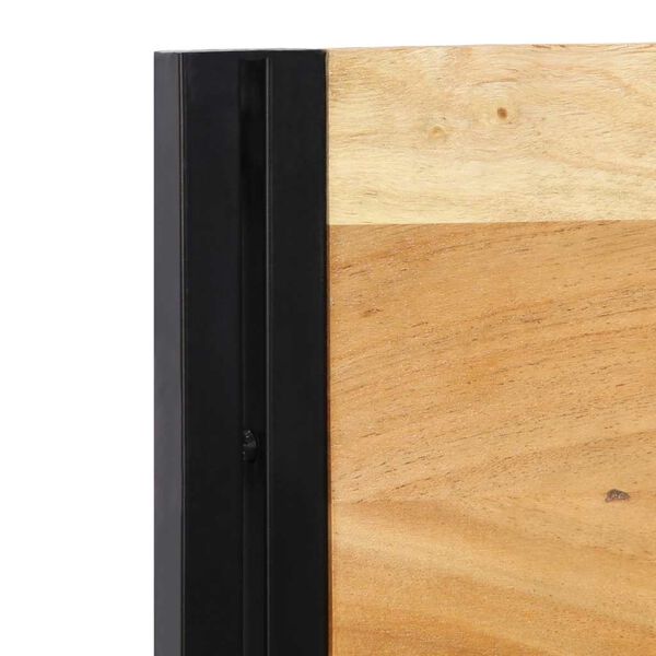 vidaXL Headboard 200 cm Solid Wood Acacia and Iron