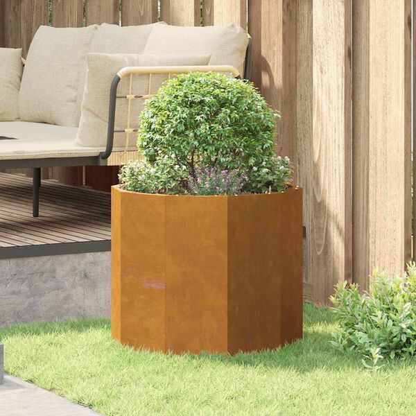 vidaXL Planter Rusty 60 x 60 x 50 cm Weathering Steel