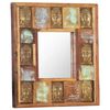 vidaXL Mirror with Buddha Cladding 50x50 cm Solid Reclaimed Wood