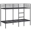 vidaXL Bunk Bed without Mattress Black 80x200 cm Steel