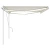 vidaXL Manual Retractable Awning with LED 5x3 m Cream