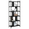 vidaXL Bookcase 6-Tier Black 76x32x192 cm Engineered Wood
